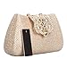 Fawziya Heart Shaped Clutch Velvet Evening Bags And Clutches For Women-Beige