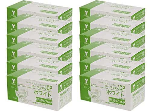 [竹虎] 【お得 まとめ買い】 12箱 サージカルマスクCP レベル1 医療用マスク 50枚入(計600枚) ホワイト ブルー ピンク ピンクS (ホワイト)商品画像