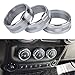 Audio Air Conditioning Button Cover Decoration Twist Switch Ring Trim Interior Accessories for Jeep Wrangler JK 11-18/ Patriot 10-17/ Compass 11-16/ Liberty 08-12,for Dodge Challenger 08-14 (Silver)