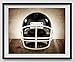 Vintage Black Football Helmet Facing on Vintage Background Fine Art Photography Print, Football Photo, Football Wall art, vintage football room decor