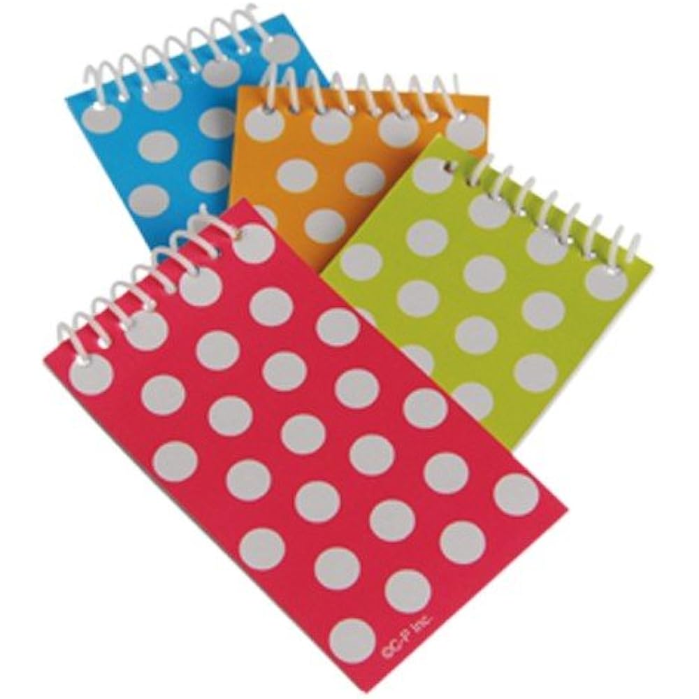 2 Dozen (24) Colorful POLKA DOT Mini Spiral NOTEBOOKS Party FAVORS