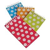 Just4fun 2 Dozen (24) Colorful Polka DOT Mini Spiral NOTEBOOKS Party Favors Classroom Teacher Rewards