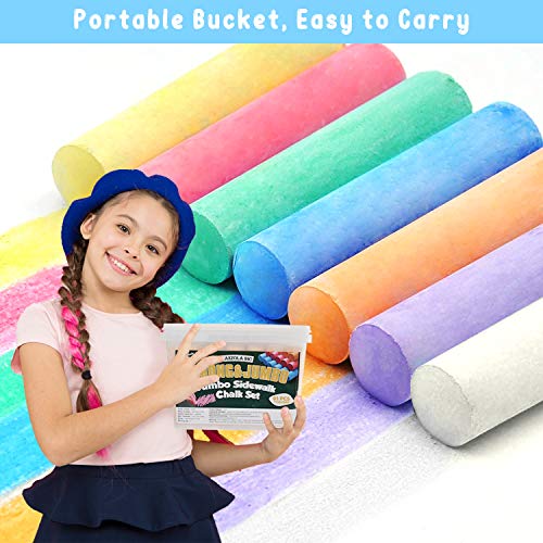 Maxzola inc. Jumbo Sidewalk Chalks for Kids, 61 Pcs Washable NonToxic