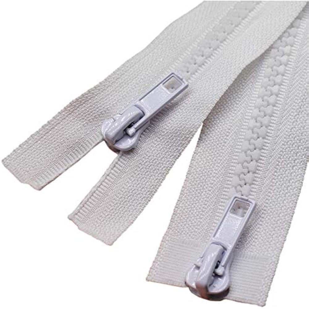 2PCS Zippers 32 Inch 5 Two Way Separating Jacket Sewing Coat Molded