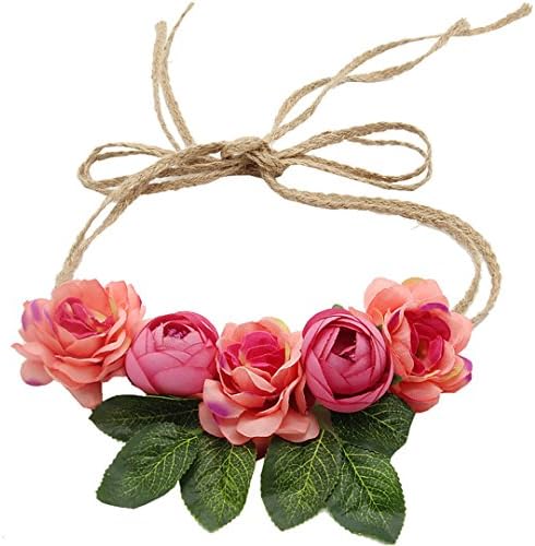 HTYhuahuan Rose Flower Crown Headband Women Hair Accessories Beach Garlands Headdress