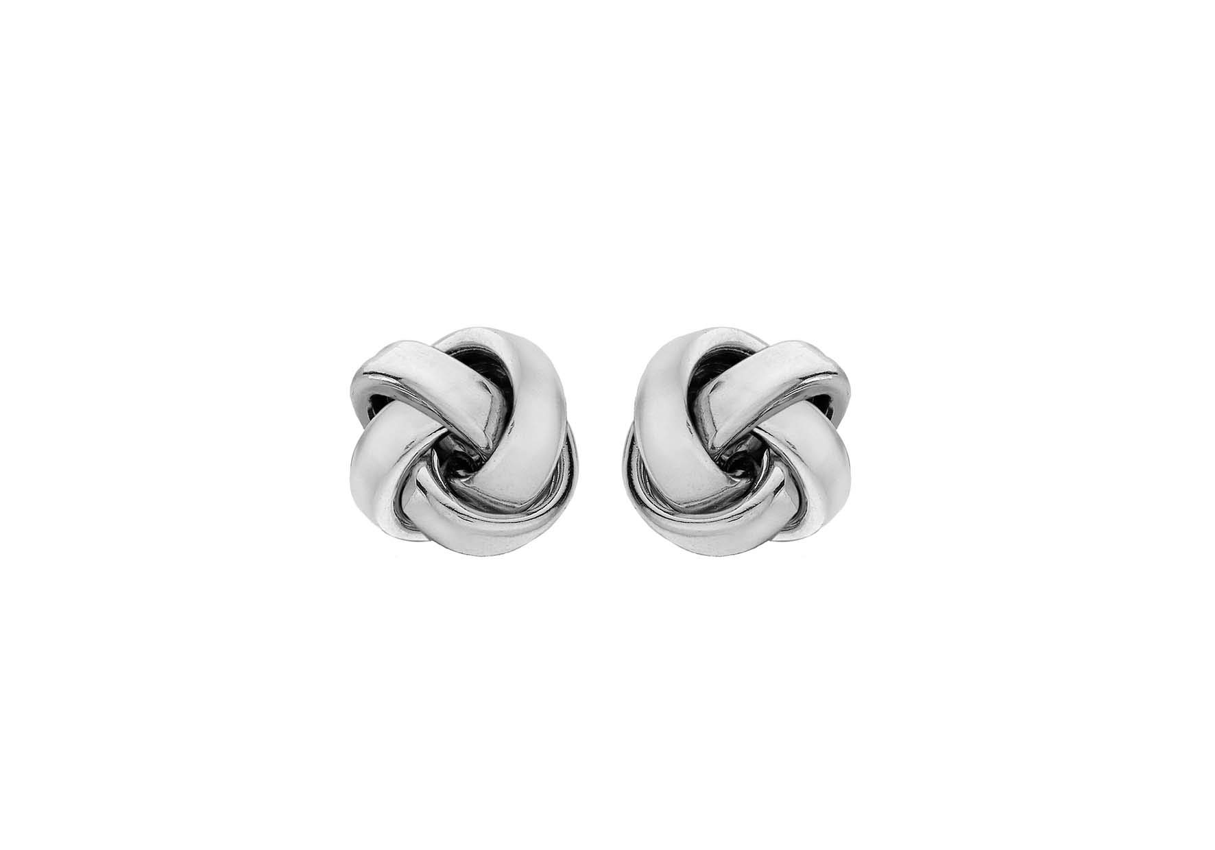 Tuscany Silver Women's Sterling Silver Rhodium Plated 10 mm Four-Way Knot Stud Earrings