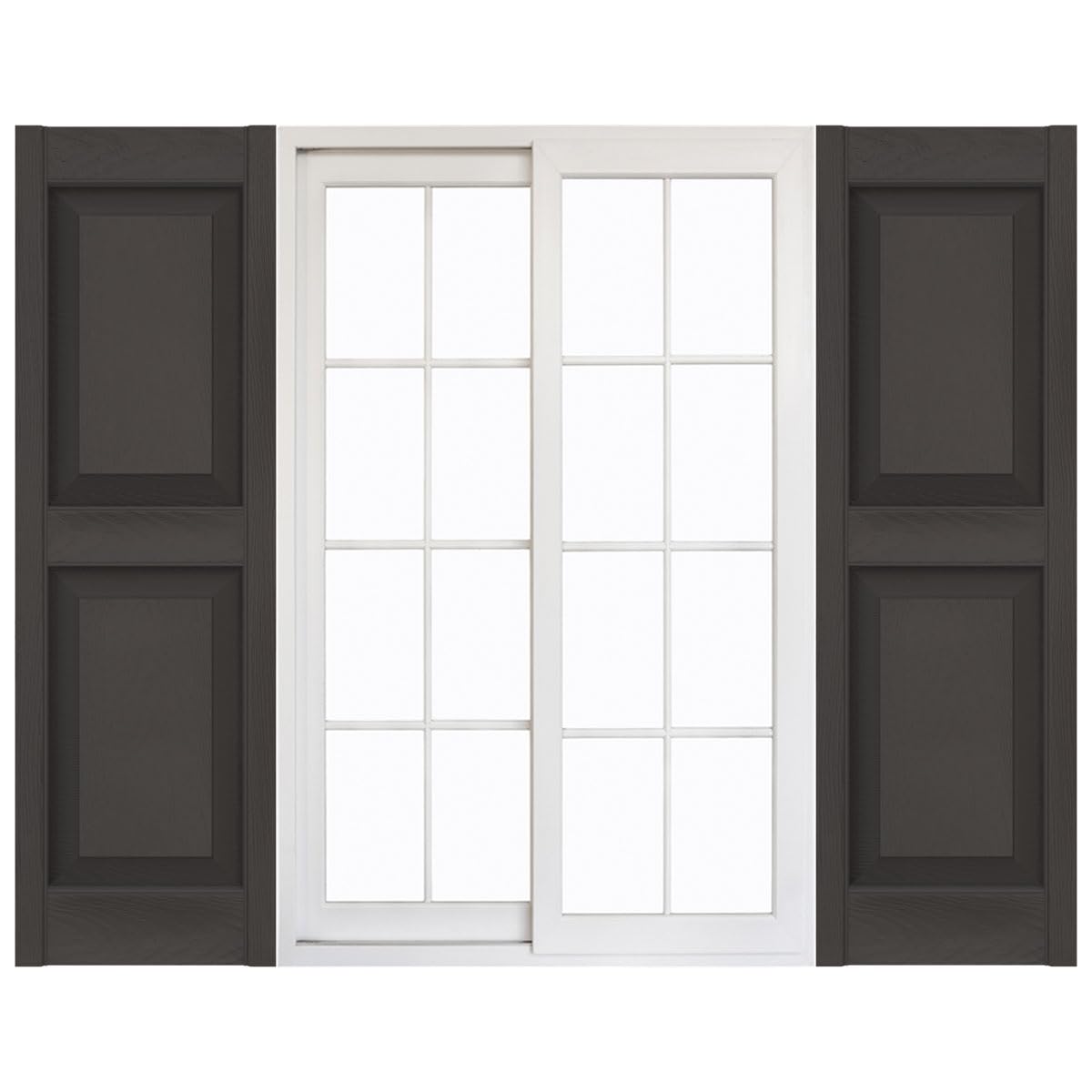 Mid America 00021443018 Standard Size Williamsburg Double Panel Vinyl Shutters, w/Installation Shutter-Lok’s & Matching Screws (Per Pair), 018, 14 3/4″W x 43″H, Tuxedo Grey