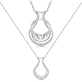 Emily C Ring Holder Necklace - Stainless Steel Necklace with Silver Finish - Engagement Gift for Doctors & Nurses - Silver Jewelry for Mom or Grandmother