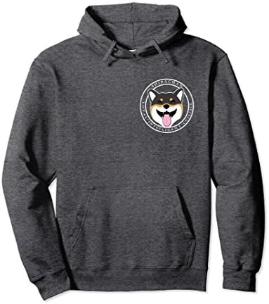 Unisex Shiba Inu Black and Tan Logo Hoodie Medium Dark Heather