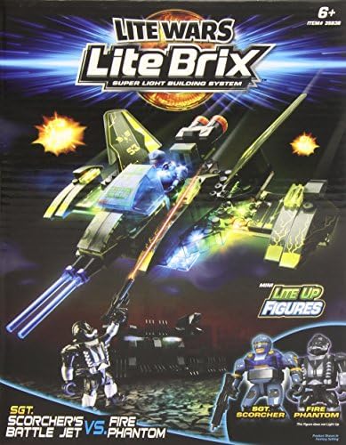 Lite Brix Wars Scorcher's Battle Jet Vs Fire Phantom Playset
