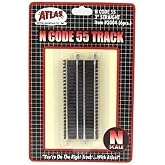 N Code 55 Nickel Silver 3" Straight Track (6) Atlas Trains
