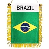 Anley 4 X 6 Inch Brazil Fringy Window Hanging Flag