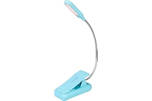 VAVOFO Rechargeable Book Light, Blue Light Blocking, Amber 1600K Clip On Reading Light, Eye Care 7 LEDs Kids Book Light for Reading in Bed with Power Indicator for Bookworms (Mint Blue)