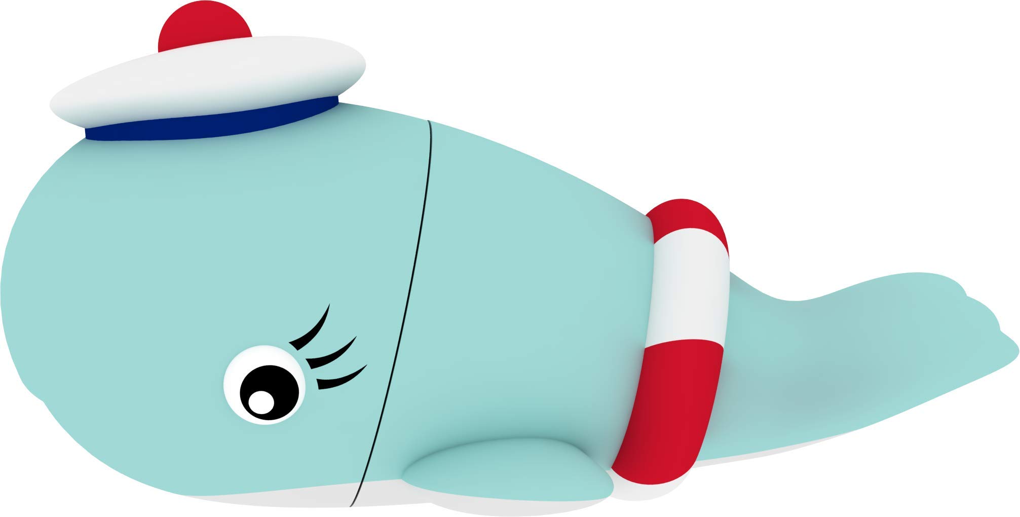 EMTEC - Sailor Whale - 16GB USB 2.0 Type-A USB Flash Drive, Blue (USB 2.0, Type-A, Lid, Blue, Rubber, Bulb).