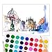 Ohuhu Fundamentals Watercolor Set, 36 Assorted Water Color Pan Set W/ 2 Paintbrushes