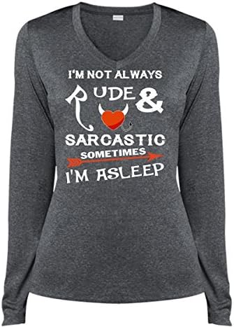 I'm Not Always Rude Sarcastic Sometimes T Shirt, I'm Asleep T Shirt Heather V-Neck (XXXL,Graphite Heather)