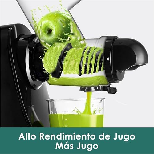 Extractor de Zumo Prensado en Frío 76 mm, libre de BPA (Negro)
