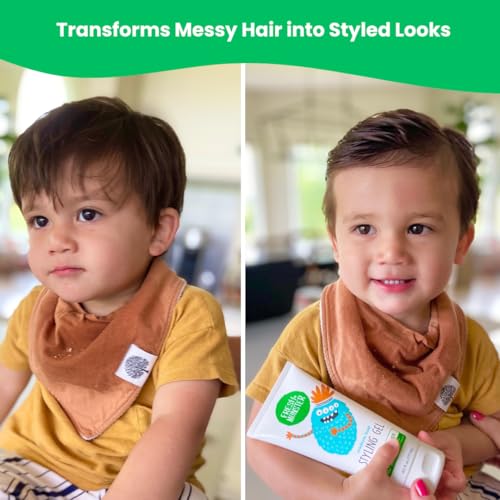 Fresh Monster Kids Hair Styling Gel, Medium Hold Alcohol-Free, Natural Hair Gel for Kids & Toddlers (6oz.)