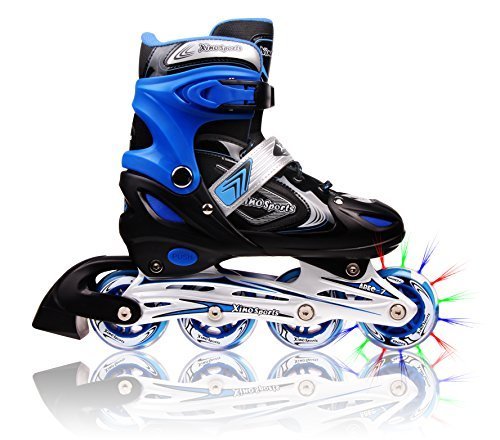 Adjustable Inline Skates for Kids, Featuring All Illuminating Wheels, Awesome-looking, Safe and Durable Rollerblades, Latest Design, Perfect for Boys and Girls, 60-day Guarantee!