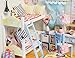 Ogrmar Wooden Dollhouse Miniatures DIY House Kit With Cover and Led Light-Young Memories