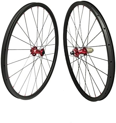Luckiss 29er MTB Carbon Wheelset Asymmetric Hookless Design 2.5mm offset with Novatec Thru Axle Hub for XC Trial Marathon Races