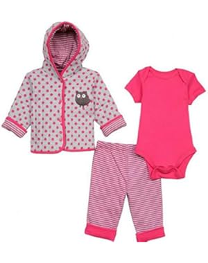 Baby-Girls Owl Quilted Jacket Set