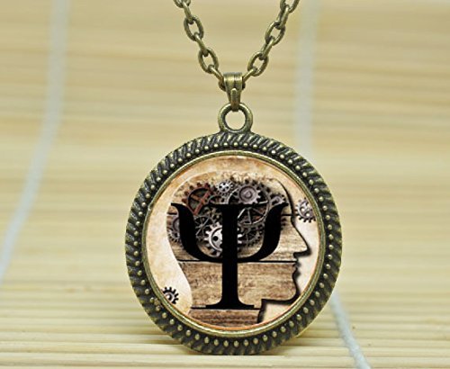 SunShine Day Fashion Necklace Psi Symbol Necklace Psychology Pendant Glass Cabochon Necklace A3697