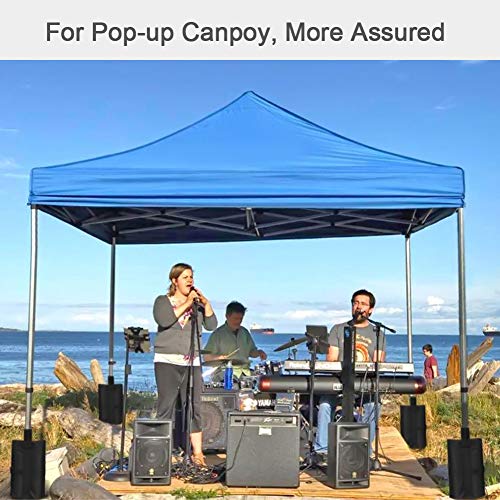 HIPPIH Weight Bags for Pop up Canopy, Sand Bag for Camping Tent,4 Pack Sun Shelter, Patio, Gazebo - Holding up 30lbs~40lbs, 300 cu in Capacity (Black)