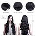 MelodySusie Black Long Big Curly Wavy Wig for Women, 31.5Curly Wig with Inclined Bangs Synthetic Wigs Cosplay Daily Party Wig With Free Wig Cap, Black