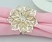 TTOYOUU Alloy Napkin Rings with Delicately Hollow Out Flower Wedding Banquet Dinner Decor Favor，Pack of 6 (Gold)