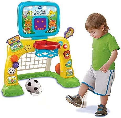 Kids Toddlers Sports Learning Activity Center- Complete Play Center For Toddlers 1 Year + Includes Basketball Soccer Motor Skills Development Learning Skills- LED Scoreboard 50+ Songs Animation Fun