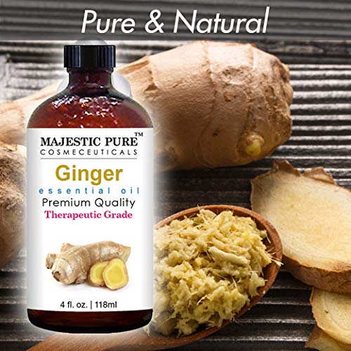 MAJESTIC PURE Ginger Root Essential Oil, Therapeutic Grade, Pure and Natural Premium Quality Oil