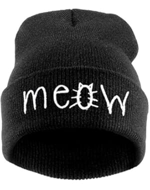 Beanie Hat Winter Warm Knitted White Cat Beret Cap