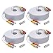 ANNKE 4 Pack 150 Feet Security Camera Cable, All-in-One BNC Video and Power CCTV Cameras Cables Wire with Two Female Connectors for Surveillance Cams System(White)-W100