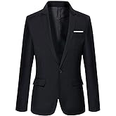 Beninos Mens Blazer Jacket Slim Fit Casual One Button Sport Coats