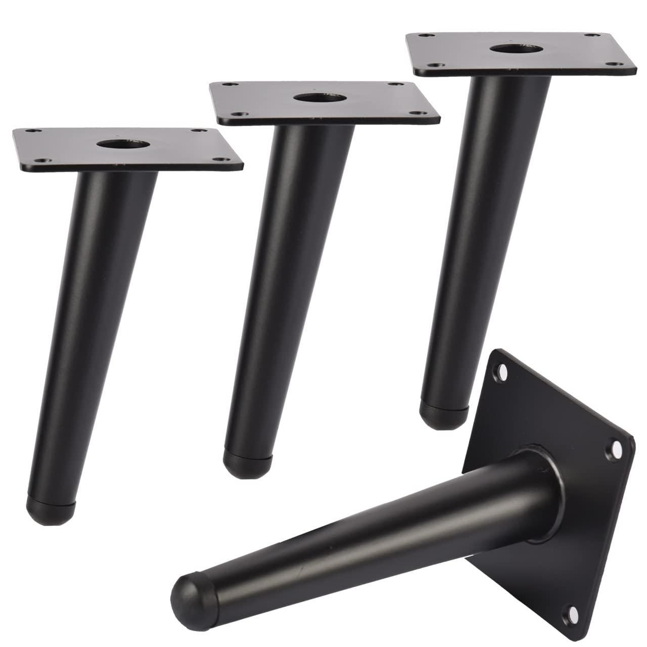 TCHOSUZ 8 inch / 20cm Metal Furniture Legs, Pack of 4 Mid Century Modern Oblique Tapered Replacement Feet for Home DIY Projects Table Sofa Couch Chair