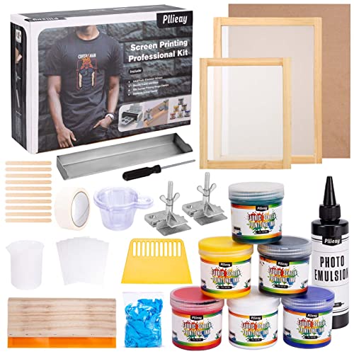 Pllieay 62PCS Complete Screen Printing Kit Include Fabric Screen