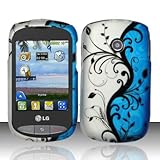 Cell Phone Case Cover Skin for LG 800G (Blue Vines) - TracFone