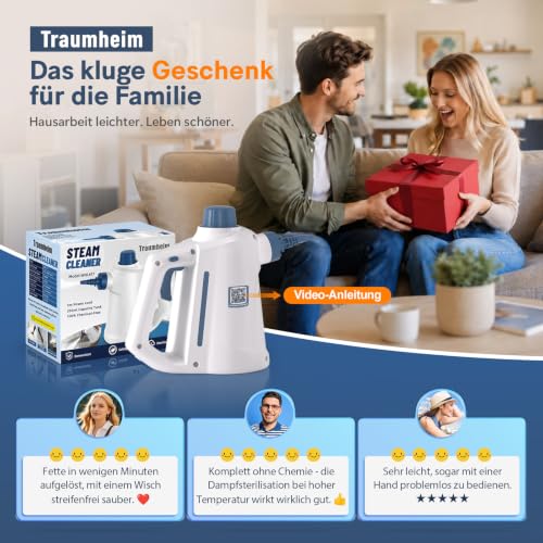 Traumheim Steam Cleaner 3 Bars 230°F Chemical Free for Gaskets and Lime