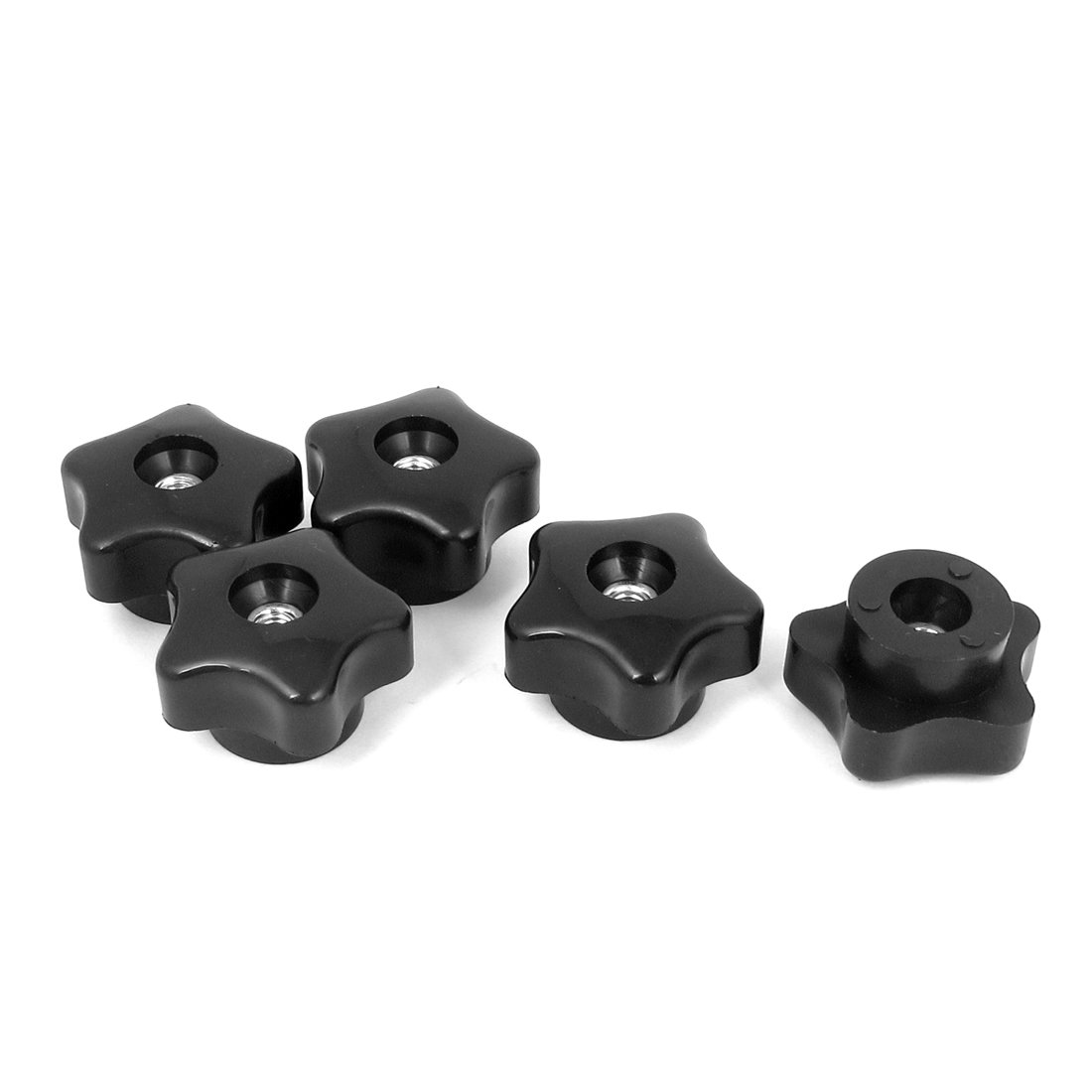 Sourcingmap M6x39mm Plastic Star Head Screw On Type Clamping Knob Grip Black 5pcs
