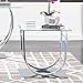 Coaster Home Furnishings - Danville - Square U-Shaped End Table with Electroplated Metal Frame, Glass Top and Mirrored Base - Living Room - 26-Inch - Chrome - 704987