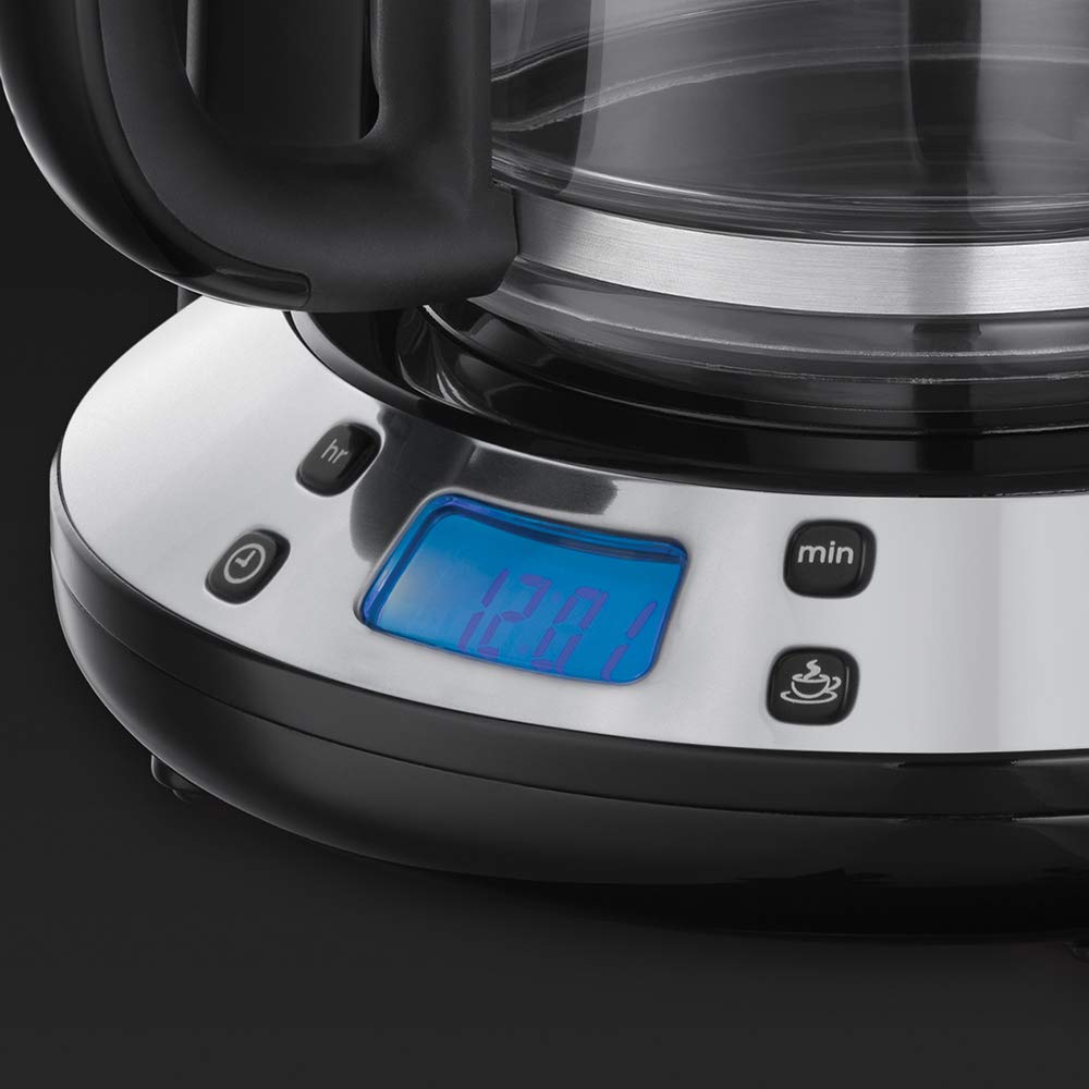 Russell Hobbs Kaffeemaschine [Digitaler Timer, Brausekopf für optimale Extraktion&Aroma] Victory Edelstahl hochglanz-poliert (1–10 Tassen, 1,25l Glaskanne, 1100W) Filterkaffeemaschine 24030-56 3