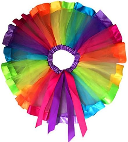 Girls Dress, Hot Sale New Girls Kids Petticoat Rainbow Pettiskirt Bowknot Skirt Tutu Dress Dancewear by Neartime (Multicolor, L)