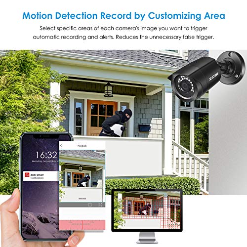 ZOSI 8CH 5MP Lite Security Camera System Indoor Outdoor with 1TB Hard Drive,8 Channel H.265+ 5MP Lite CCTV Recorder and… - Image 3