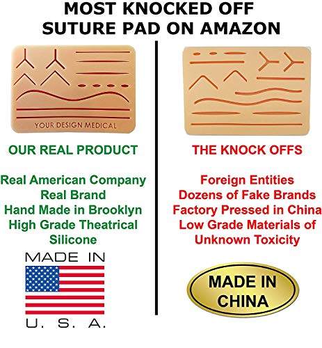 Your Design Medical 3 Layer Suture Pad with Wounds and Accessories, Large