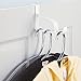 InterDesign Over Door Valet Hook for Clothes Hangers, Storage for Coats, Hats, Robes, Clothes or Towels - Single Hook, White, Pack of 3