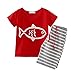Mud Kingdom Toddler Boys Short Clothes Sets Beach Outfits Holiday 24 Months Red