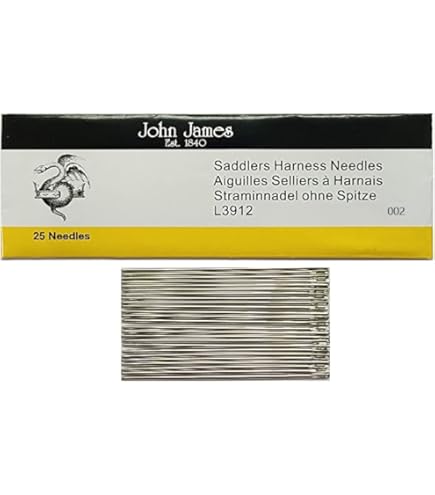 Stitchtight - John James Saddlers Cablaggio Aghi Stile L3912 Utilizzato Per Lavoro Artigianato In Pelle Cucita A Mano (L3912 Dimensione 002