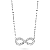 Progresssail Infinity Charm Necklace for Women Dainty 14k Gold Silver Plated Inlaid Zircon Infinity Symbol Pendant Chain Necklace Promise Statement Classic Simple Jewelry Necklace