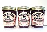 Mrs. Miller's Amish Homemade Seedless Red Raspberry No Granulated Sugar Added Jam 8 oz/226g - Pack of 3 (Boxed)